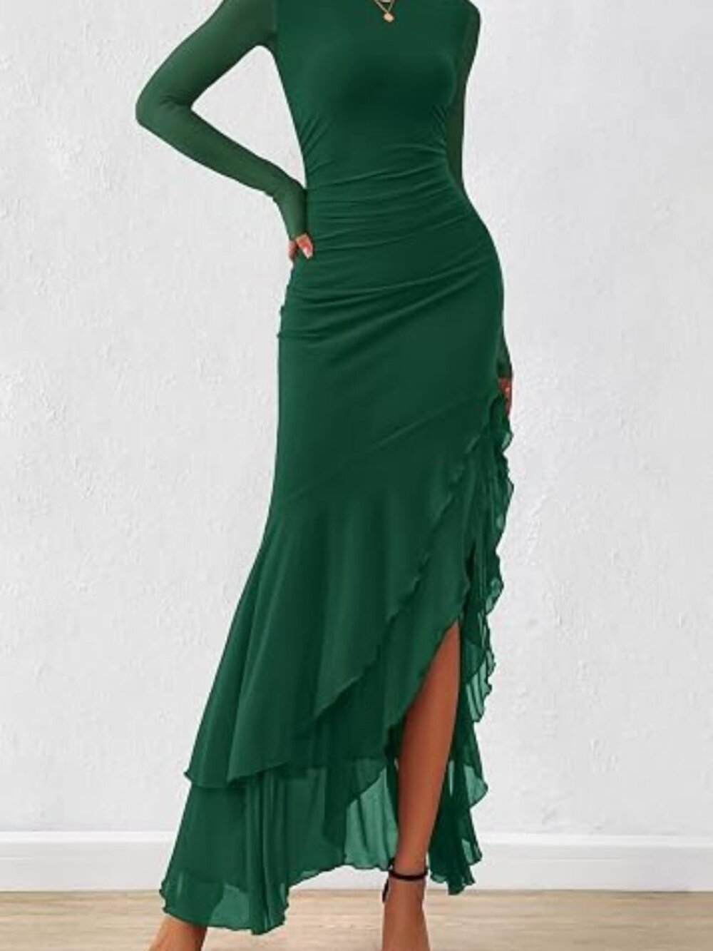 Women's Maxi Dresses Fall 2026 Long Sleeve Wedding Guest Dress